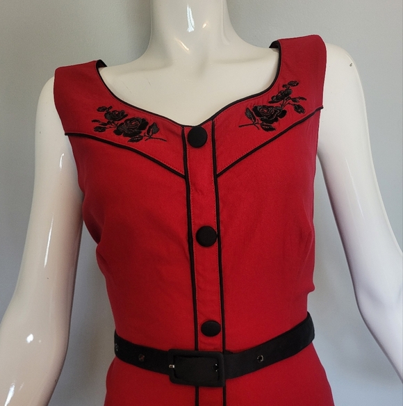 Voodoo Vixen Embroidered Western Style Swing Dress, VGUC, Size XL - Picture 2 of 7